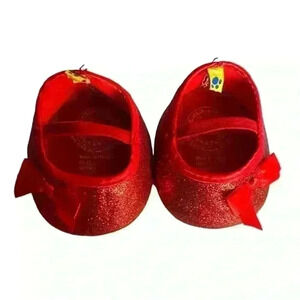 Build A Bear Workshop Glitter Ruby Slippers Red Mary Jane Shoes Accessories